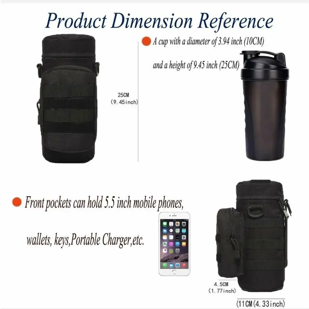 Military Water Bottle Pouch Holder Tactical Hiking Kettle Gear Molle Pack Bag US